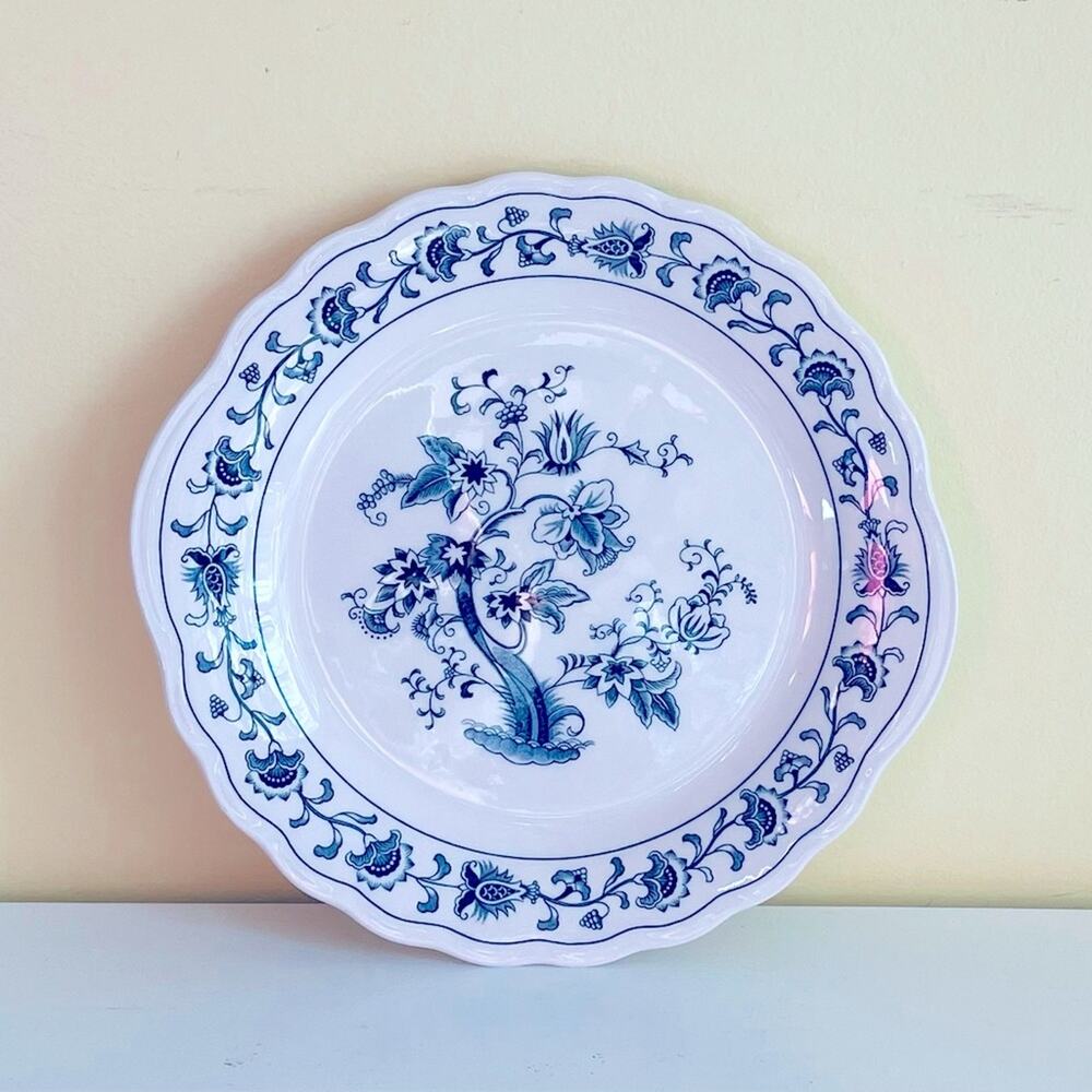 Vintage Nikko Tableware Blue Floral Ming Tree 11” Plate, Serving Tray, Platter